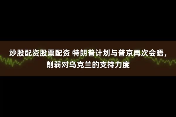 炒股配资股票配资 特朗普计划与普京再次会晤，削弱对乌克兰的支持力度