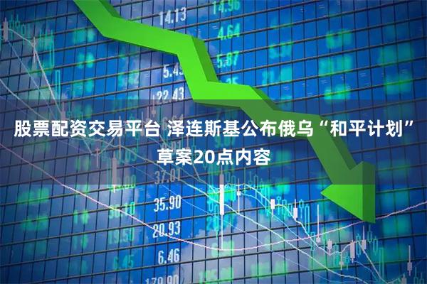 股票配资交易平台 泽连斯基公布俄乌“和平计划”草案20点内容